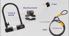 Via Velo U Lock With Cable to Lock Bike Wheels