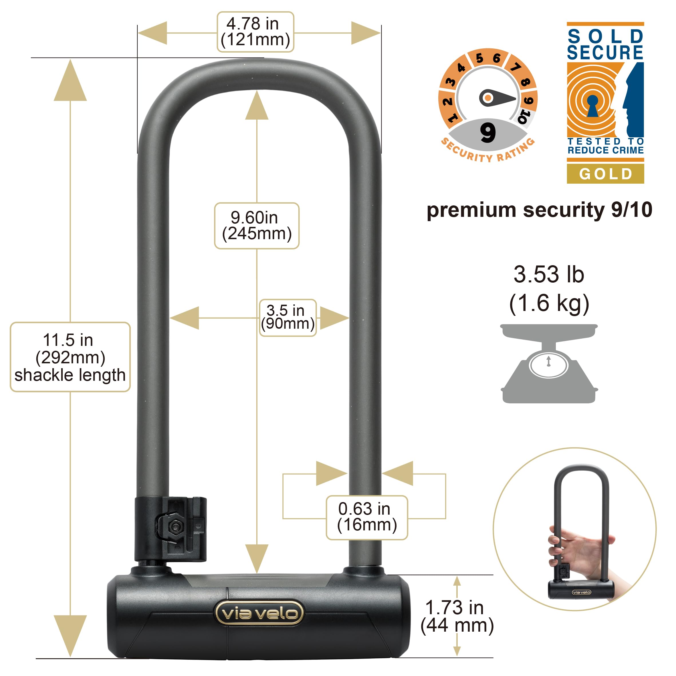 U LOCK PRO 206C | Reliable Bike Lock