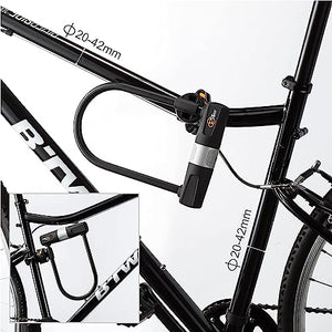 Via Velo 3 Bicycle U-Lock Set, Samekey System Keyed Alike, Heavy Duty, 14mm Shackle and 10mm x 1.8m Cable with Mounting Bracket for Road Bike Mountain Bike Folding Bike