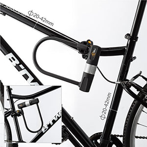Bike U Lock - Via Velo Bike Lock Heavy Duty Bicycle U Lock |14mm U Shackle with Mounting Bracket for Road Bike Mountain Bike Electric Bike Folding Bike