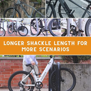 Via Velo Mini Bike U Lock Longer | 11" U Lock 20CrMnTi Steel Anti-Theft Lock with Bracket and Sold Secure Gold Approval for Road, Mountain, Electric, Folding Bikes and Electric Scooters