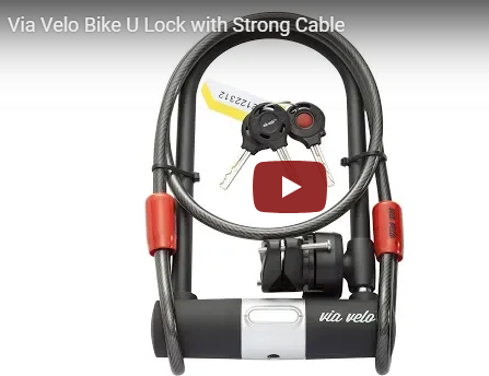 Via Velo Bike U Lock with Strong Cable