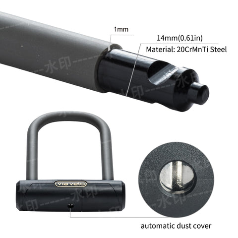 Via Velo U Lock 2 Sets Same Key System 6 Keyed Alike | Heavy Duty 20CrMnTi Mini U Locks 16mm with Sold Secure Diamond Approval for Scooter and Electric Scooter and Perfect for famliy Kids and Couple