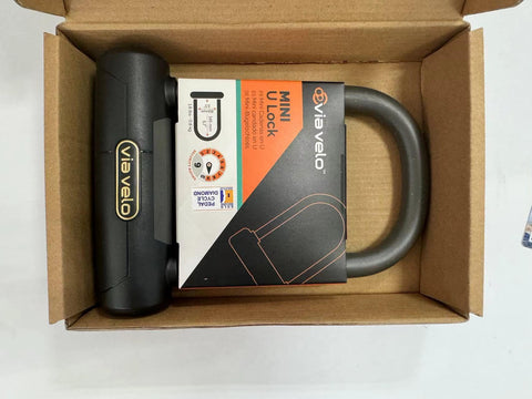 Via Velo Mini Bike U Lock| Pro Mini U Lock 20CrMnTi Steel Anti-Theft 16mm Shackle with Bracket insize:5.7 x 3.5 in and Sold Secure Diamomd Approval for All Bikes Electric Bike,Electric Scooters