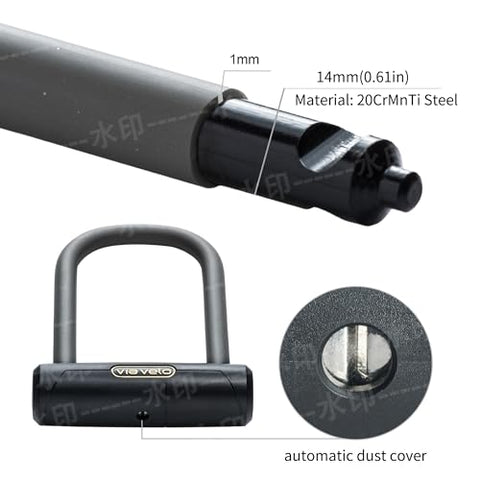 Via Velo U Lock 2 Sets Same Key System 6 Keyed Alike | Heavy Duty 20CrMnTi Mini U Locks with Sold Secure Gold Approval for Scooter and Electric Scooter and Perfect for famliy Kids and Couple