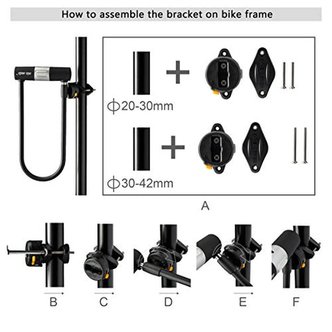 Via Velo Bicycle U-Lock-Heavy duty 15mm and longer Shackle for 2 bikes and 10mm x1.2m Cable - ViaVelo